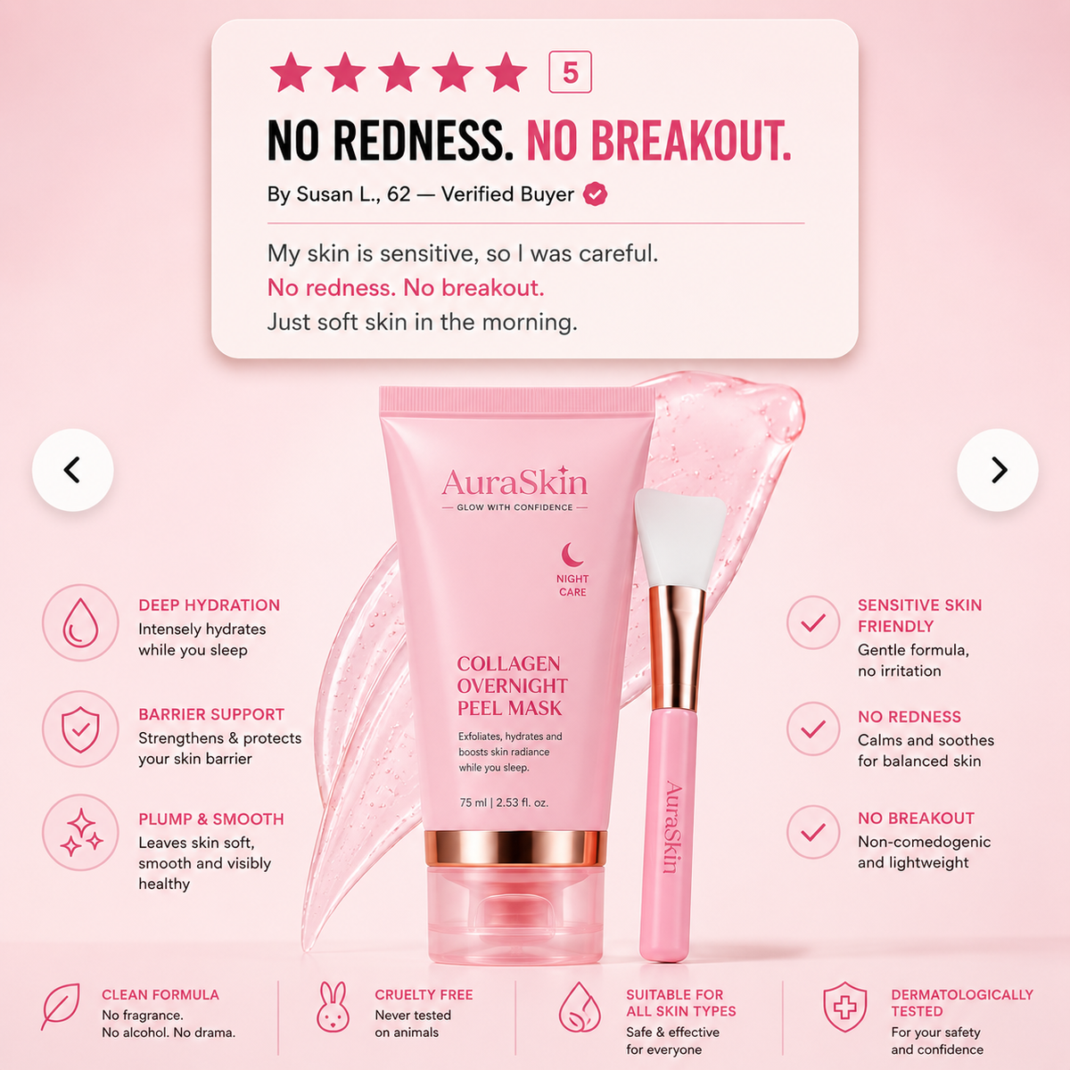 AuraSkin™ Collagen Glow Peel Mask