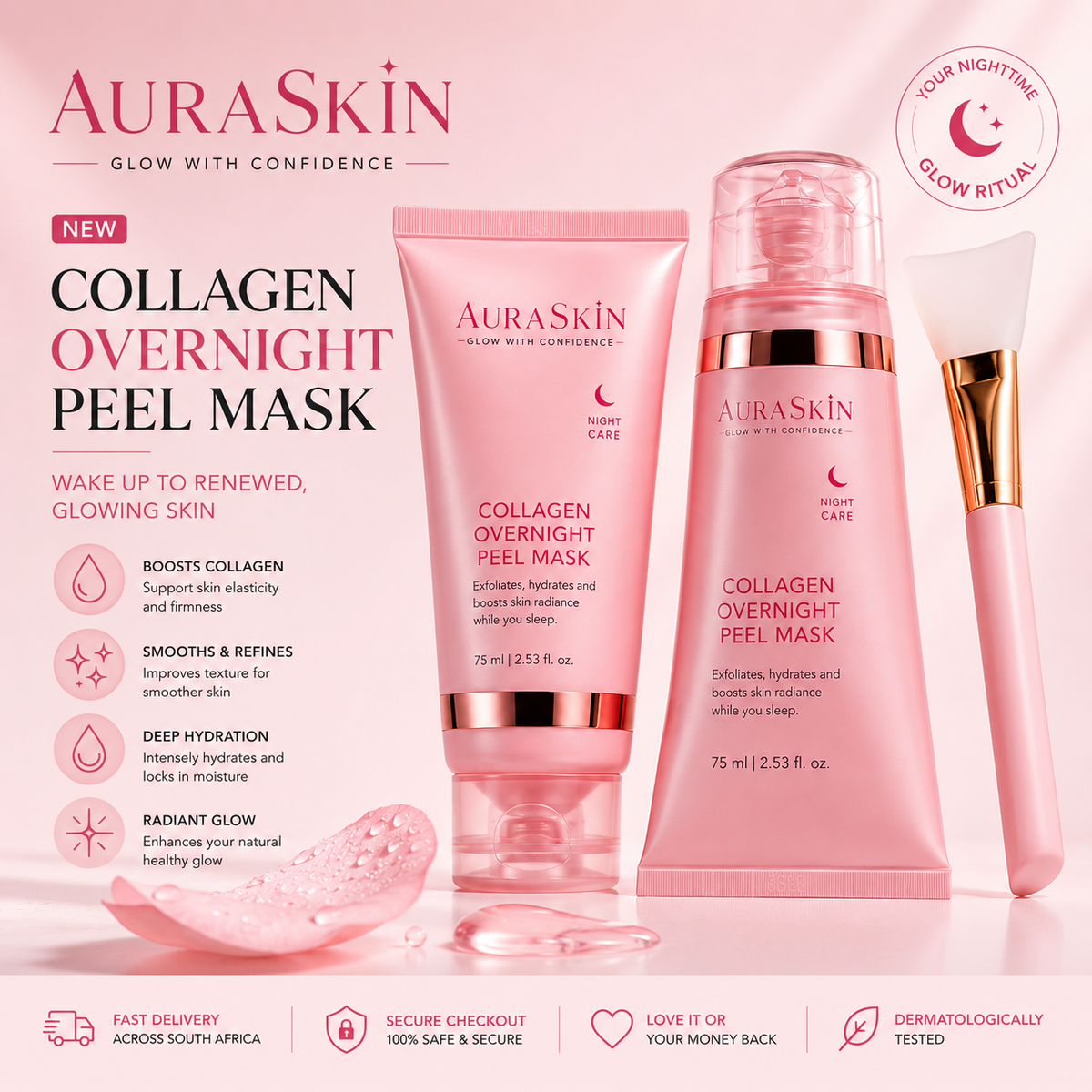 AuraSkin™ Collagen Glow Peel Mask