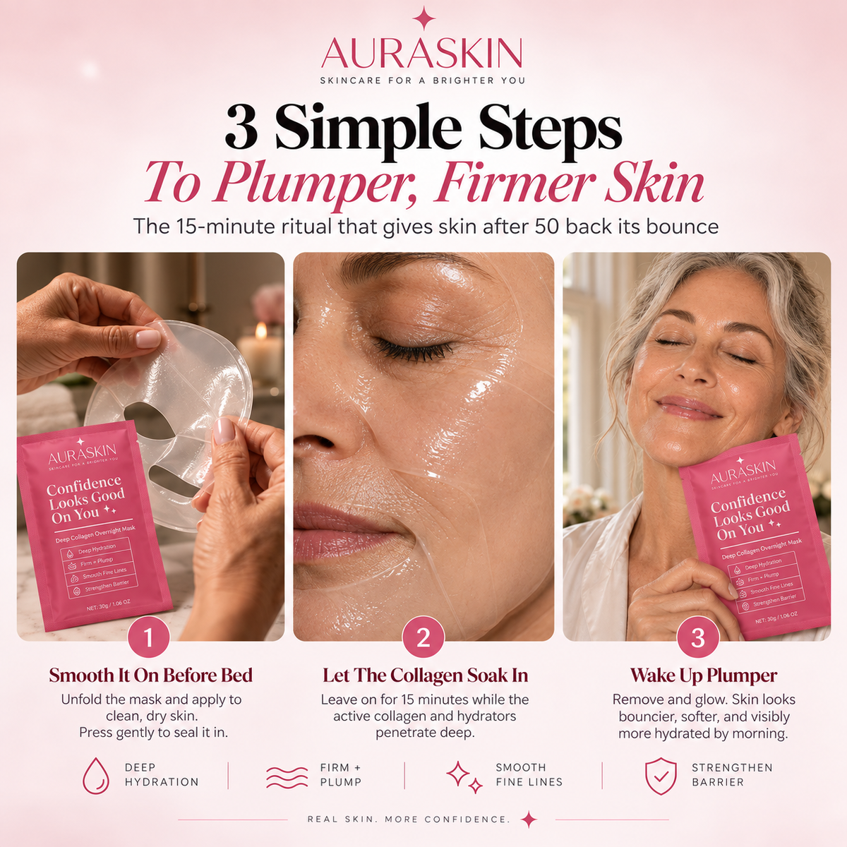 AuraSkin Deep Collagen Overnight Hydrogel Mask™